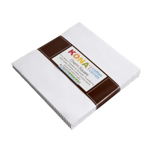 Kona Cotton White Solid Charm Pack (Robert Kaufman)