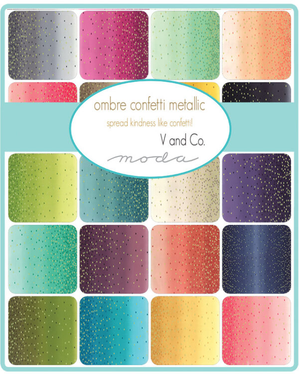 Ombre Confetti Metallic Jelly Roll (Moda Fabrics) - Image 2